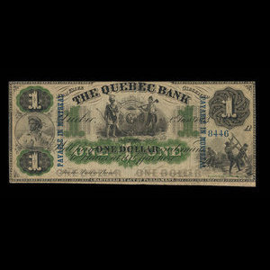 Canada, Quebec Bank, 1 dollar : January 2, 1863