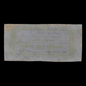 Canada, Naz. Tetu & Co., 30 sous : May 14, 1859