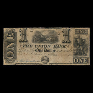 Canada, Union Bank, 1 dollar : August 1, 1838