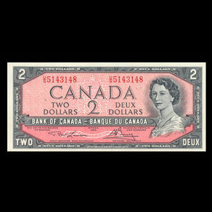 Canada, Bank of Canada, 2 dollars : 1954