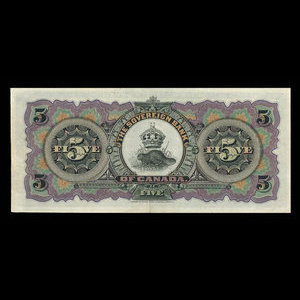 Canada, Sovereign Bank of Canada, 5 dollars : May 1, 1902