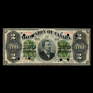 Canada, Dominion of Canada, 2 dollars : June 1, 1878