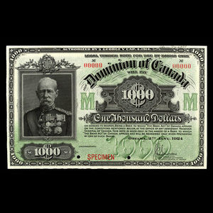 Canada, Dominion of Canada, 1,000 dollars : January 2, 1924