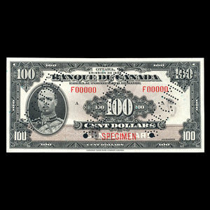 Canada, Bank of Canada, 100 dollars : 1935