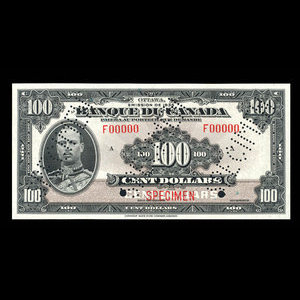 Canada, Bank of Canada, 100 dollars : 1935