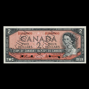 Canada, Bank of Canada, 2 dollars : 1954