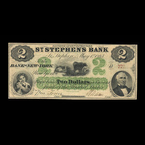 Canada, St. Stephen's Bank, 2 dollars : May 1, 1863