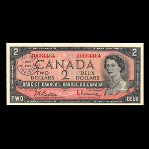 Canada, Bank of Canada, 2 dollars : 1954