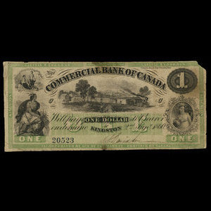 Canada, Commercial Bank of Canada, 1 dollar : January 2, 1860