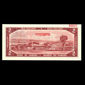 Canada, Bank of Canada, 2 dollars : 1954