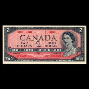 Canada, Bank of Canada, 2 dollars : 1954