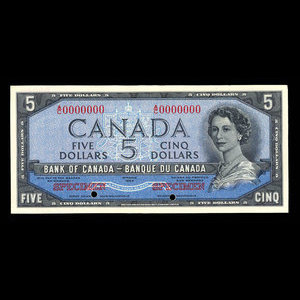 Canada, Bank of Canada, 5 dollars : 1954