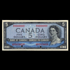 Canada, Bank of Canada, 5 dollars : 1954