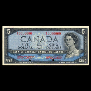 Canada, Bank of Canada, 5 dollars : 1954