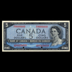 Canada, Bank of Canada, 5 dollars : 1954