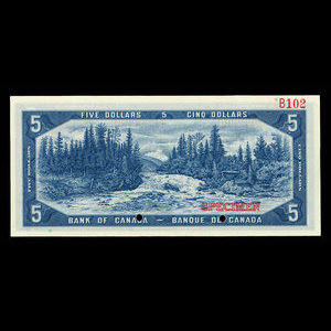 Canada, Bank of Canada, 5 dollars : 1954