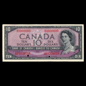 Canada, Bank of Canada, 10 dollars : 1954