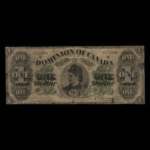 Canada, Dominion of Canada, 1 dollar : June 1, 1878