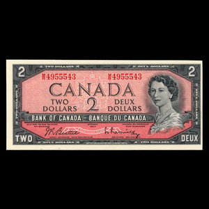 Canada, Bank of Canada, 2 dollars : 1954