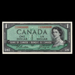 Canada, Bank of Canada, 1 dollar : 1954