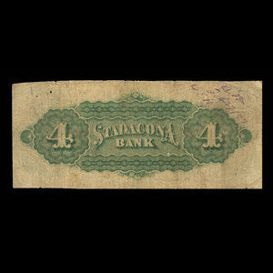 Canada, Stadacona Bank, 4 dollars : April 2, 1874