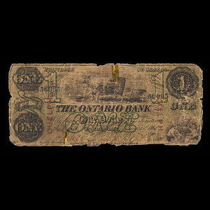 Canada, Ontario Bank, 1 dollar : August 15, 1861