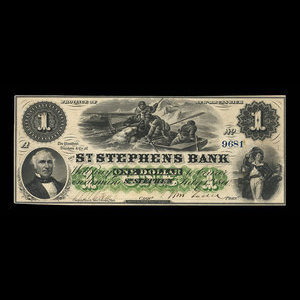 Canada, St. Stephen's Bank, 1 dollar : July 1, 1860