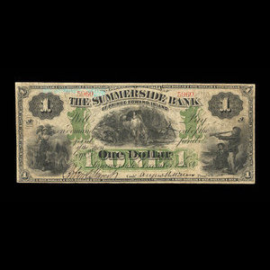 Canada, Summerside Bank of Prince Edward Island, 1 dollar : December 1, 1884