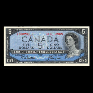 Canada, Bank of Canada, 5 dollars : 1954