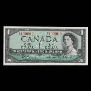 Canada, Bank of Canada, 1 dollar : 1954