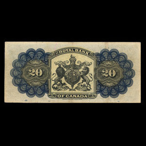 Barbados, Royal Bank of Canada, 20 dollars : January 2, 1909