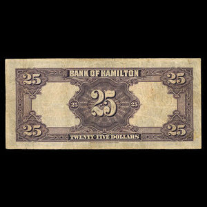 Canada, Bank of Hamilton, 25 dollars : March 1, 1922