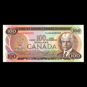 Canada, Bank of Canada, 100 dollars : 1975