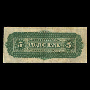 Canada, Pictou Bank, 5 dollars : January 2, 1874