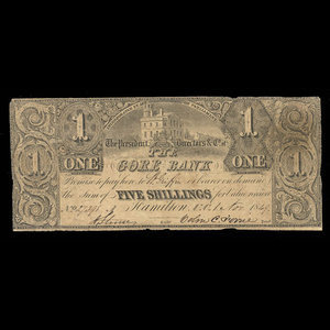 Canada, Gore Bank, 1 dollar : November 1, 1849