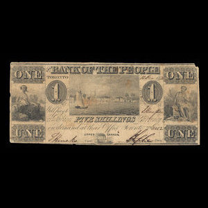 Canada, Bank of the People, 1 dollar : December 12, 1836