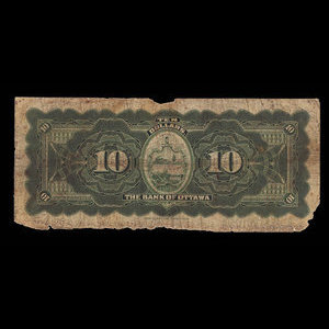 Canada, Bank of Ottawa (The), 10 dollars : August 1, 1913