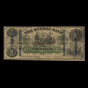 Canada, Quebec Bank, 1 dollar : January 2, 1863