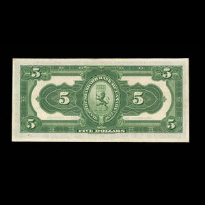 Canada, Standard Bank of Canada, 5 dollars : January 2, 1919