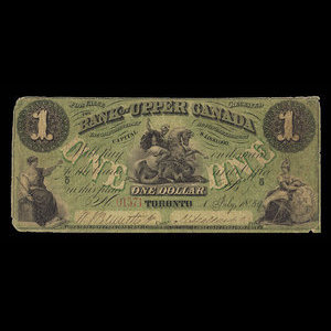 Canada, Bank of Upper Canada (York), 1 dollar : July 1, 1859