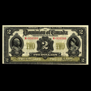 Canada, Dominion of Canada, 2 dollars : January 2, 1914