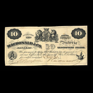 Canada, Macdonald & Company Bankers, 10 dollars : September 6, 1863