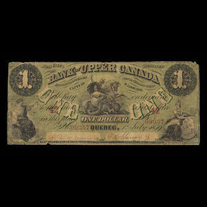 Canada, Bank of Upper Canada (York), 1 dollar : July 1, 1859