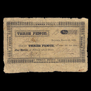 Canada, George Batten, 3 pence : March 12, 1838