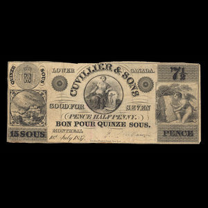 Canada, Cuvillier & Sons, 7 1/2 pence : July 10, 1837