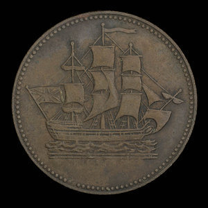 Canada, unknown, 1/2 penny : 1835