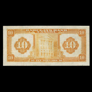 Canada, Barclays Bank, 10 dollars : September 3, 1929