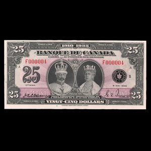 Canada, Bank of Canada, 25 dollars : May 6, 1935