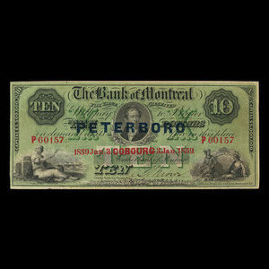 Canada, Bank of Montreal, 10 dollars : January 3, 1859