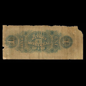 Canada, Bank of Montreal, 1 dollar : January 2, 1857